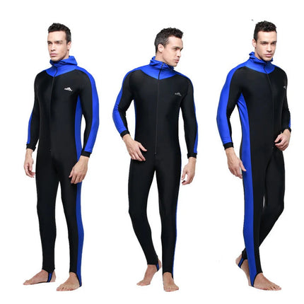 UPF 50+ Lycra One Piece Swimsuit Rash Guard Long Sleeve with Hood Diving Suit anti UV Surf Men Women Swimwear Sun Protect