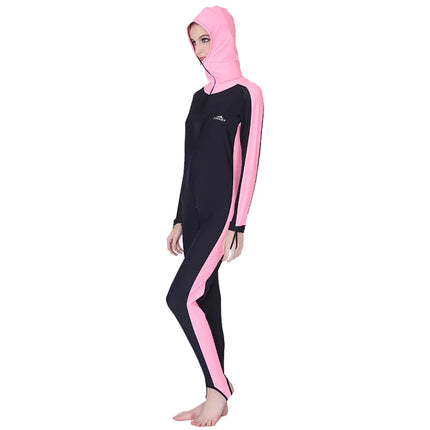 UPF 50+ Lycra One Piece Swimsuit Rash Guard Long Sleeve with Hood Diving Suit anti UV Surf Men Women Swimwear Sun Protect