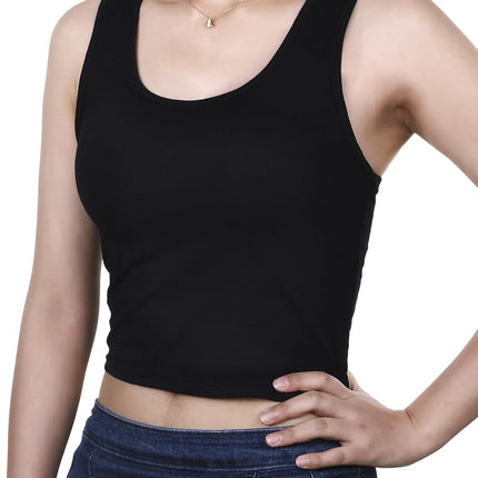 3 Pieces Crop Tops for Women, Workout Tops Basic Cropped Tank Tops Sleeveless Racerback Sports Gym Crop Tank for Teen Girls