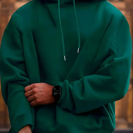 Men's Solid Color Hooded Jumper
