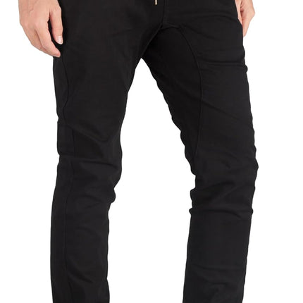 Khaki Chino Joggers for Men Twill Stretch Casual Pants with Pockets