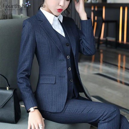 Women Suits Business Work Uniform Office Lady Formal Pant Suits Female Autumn Winter 2023 New 2 Piece Sets Clothes Outfits