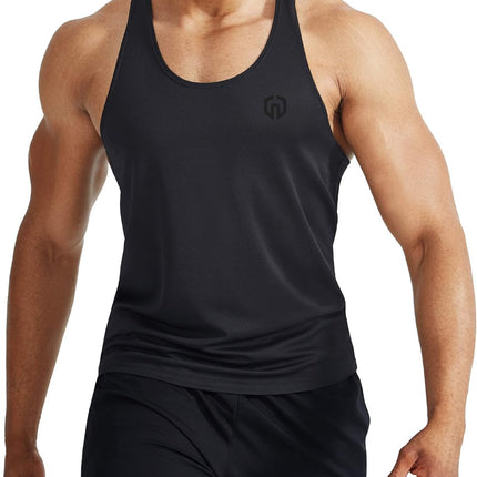 Men'S 3 Pack Workout Running Tank Top Sleeveless Gym Athletic Shirts,5080,Black/Grey/Olive Green,M