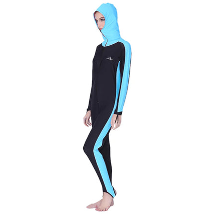 UPF 50+ Lycra One Piece Swimsuit Rash Guard Long Sleeve with Hood Diving Suit anti UV Surf Men Women Swimwear Sun Protect