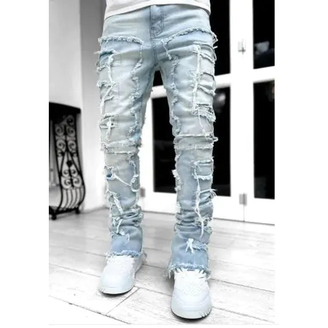 Men's Ripped Stacked Jeans
